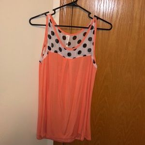 Light Orange Polka Dot Tank, SZ L and never worn
